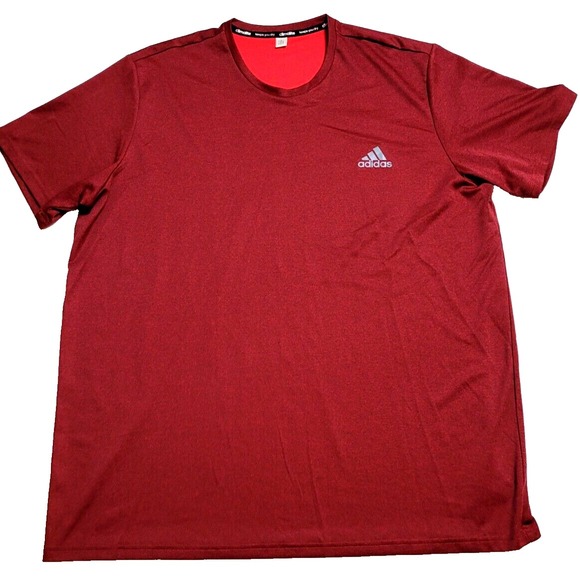 ADIDAS CLIMALITE‎ SHIRT ADULT XL RED  OUTDOOR ATHLETIC MEN LIGHTWEIGHT - Picture 1 of 8